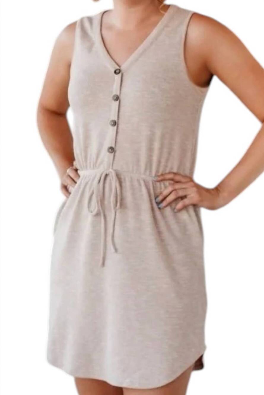 NEW GILLI ribbed mini dress in oatmeal